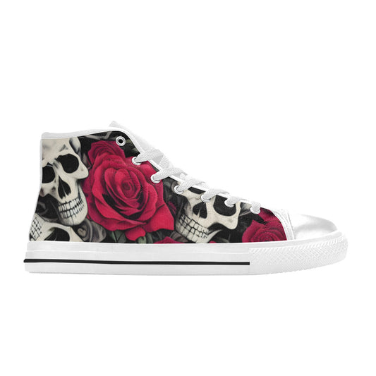 WOMEN'S Cc Skulls Roses 2 High Top Canvas Dreamcore Shoes