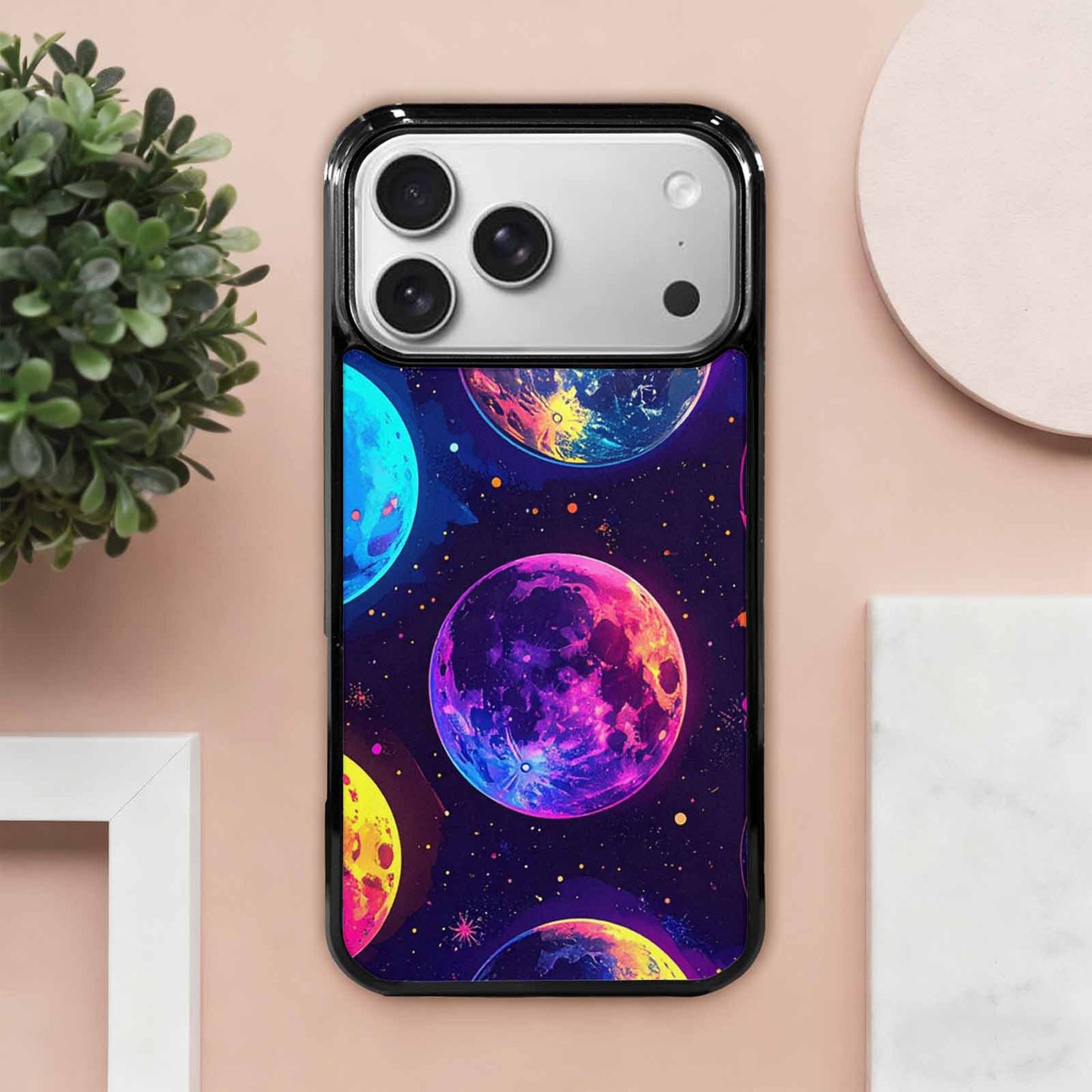 iPhone 17 Pro Max Case — Neon Winter Moon Cartoon Cute, Personalized Phone Case