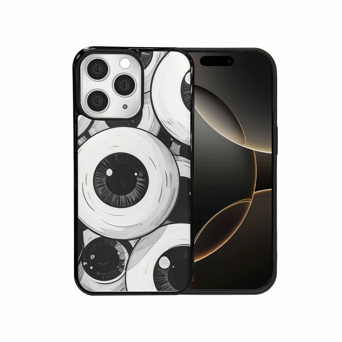 iPhone 15 Pro Max Case — Googly Cartoon Eyeballs, Custom Art Phone Cover