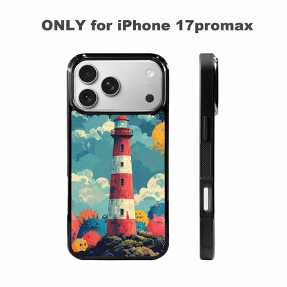 iPhone 17 Pro Max Case — Vintage Monsters Lighthouse Retro Vintage, Custom Designed Case Cover