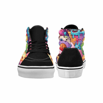 WOMEN'S Melting Icecream Cone Monster High Top Canvas Grunge Custom Sneakers