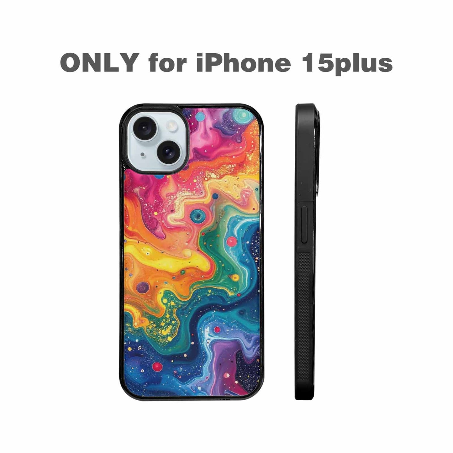 iPhone 15 Plus Case — Galaxy Art Colorful Cosmic Dust Small, Custom Phone Case