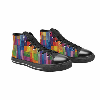MEN'S Transgender Flag Color High Top Canvas Surreal Sneakers
