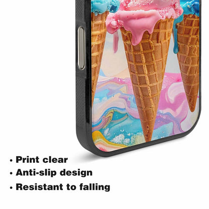 iPhone 16 Pro Max Case — Collage Of Overlapping Waffle Cone Icecream, Custom Print Case Cover