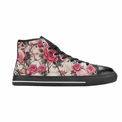 MEN'S Skulls - Roses High Top Canvas Surreal Custom Shoes