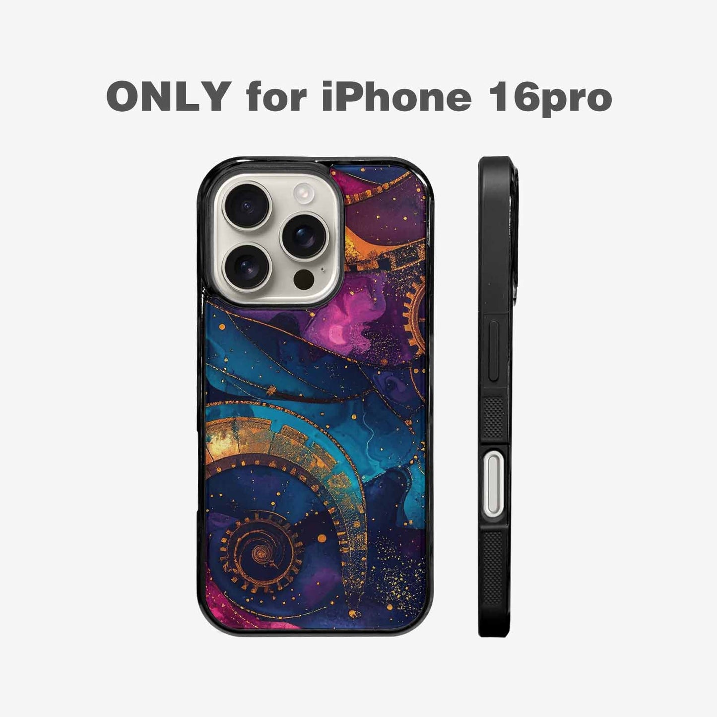 iPhone 16 Pro Case — Steampunk Galaxy Art Seamless Pattern Vibrant, Unique Phone Case Design