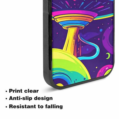 iPhone 15 Case — Alien Ufo Cartoon Art Pattern Groovy, Customized Protective Case