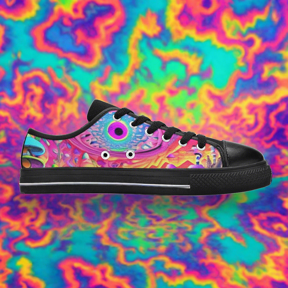 Dragon Neon Electric Vivid Bold Art - Freaky Shoes