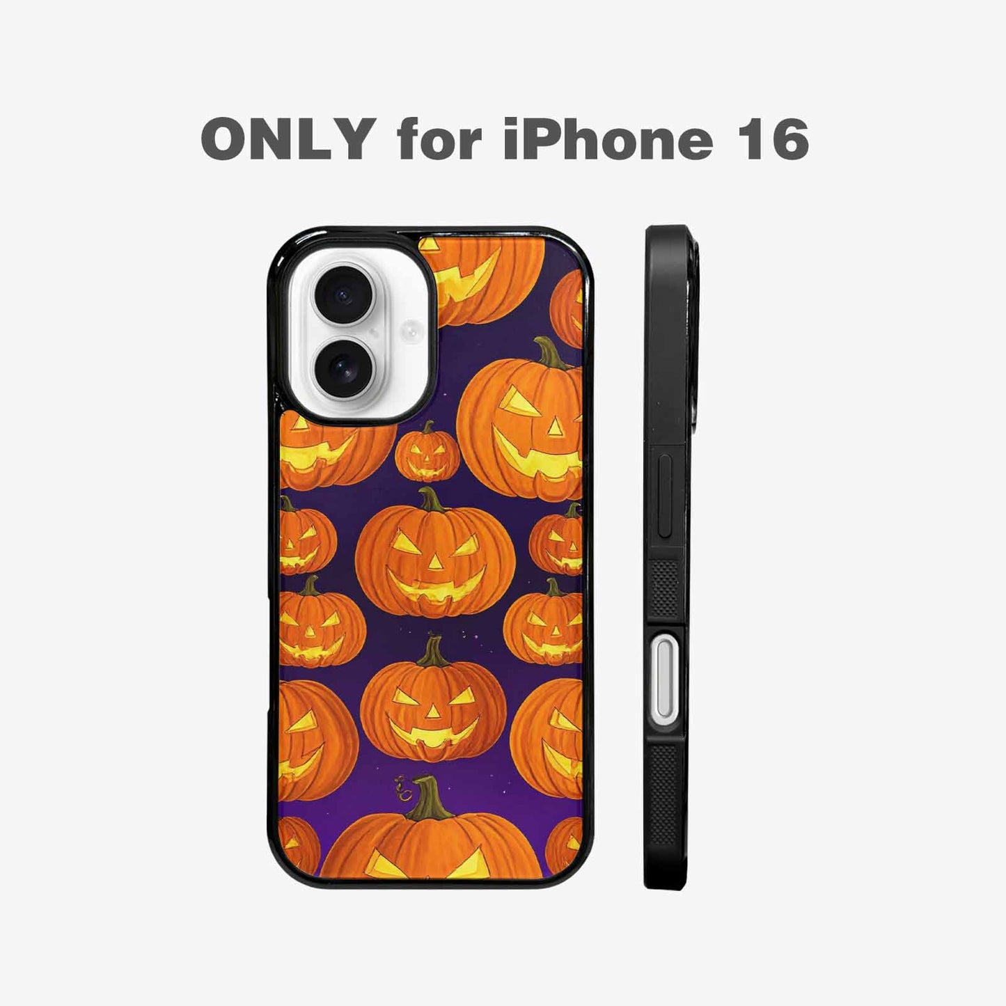 iPhone 16 Case — Halloween Jackolantern Purple Sky Custom, Personalized Phone Case