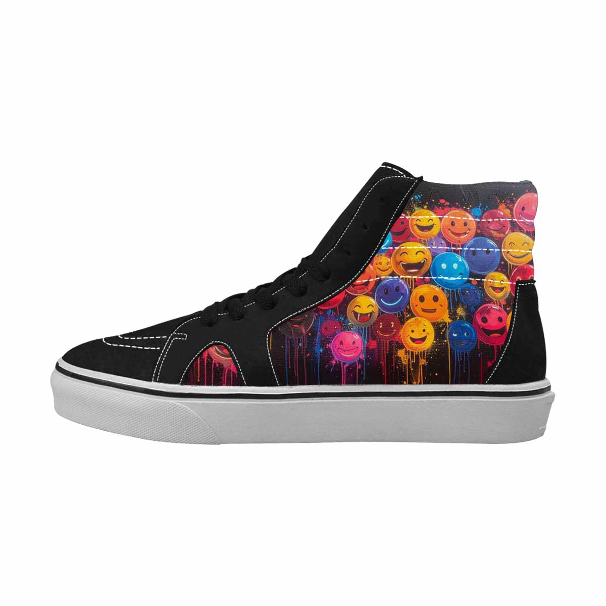 MEN'S Smiley Faces × Glow High Top Canvas Vivid Sneakers