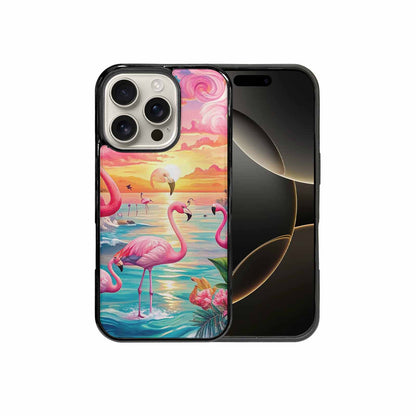 iPhone 16 Pro Case — Flamingo Tropical Flamingo Tropical Pattern Hundreds, Personalized Phone Case