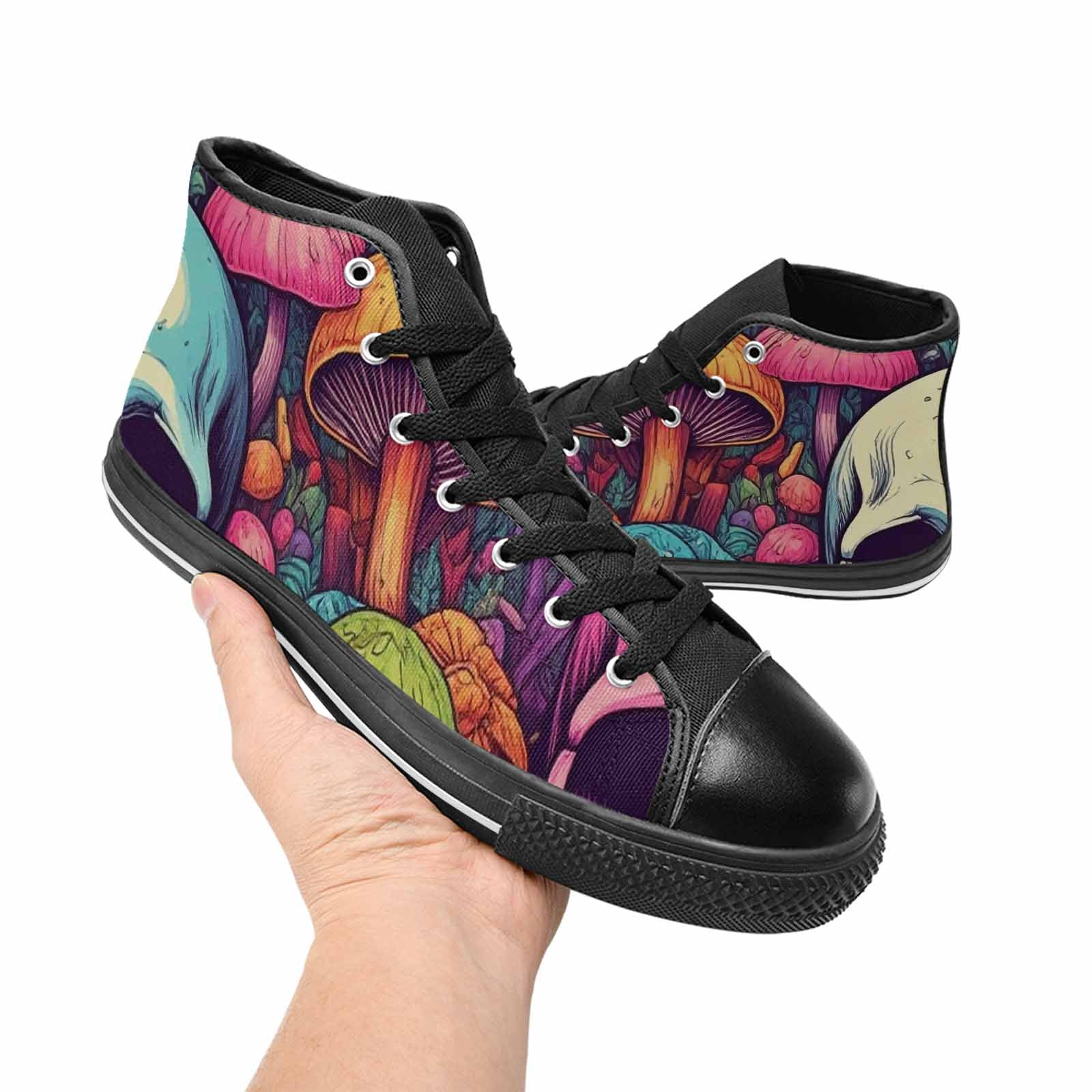 WOMEN'S Mushroom Skull High Top Canvas Vivid Custom Shoes