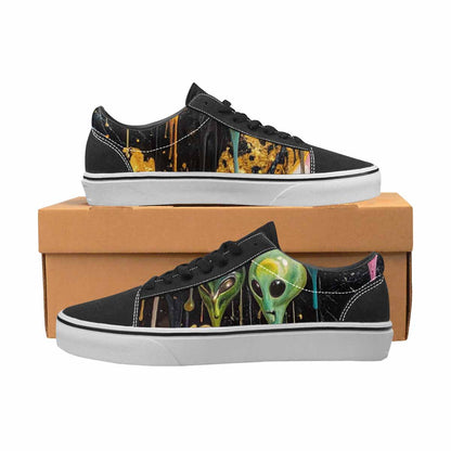 WOMEN'S Aliens  Marble Melting Lace-Up Canvas Cottagecore Sneakers