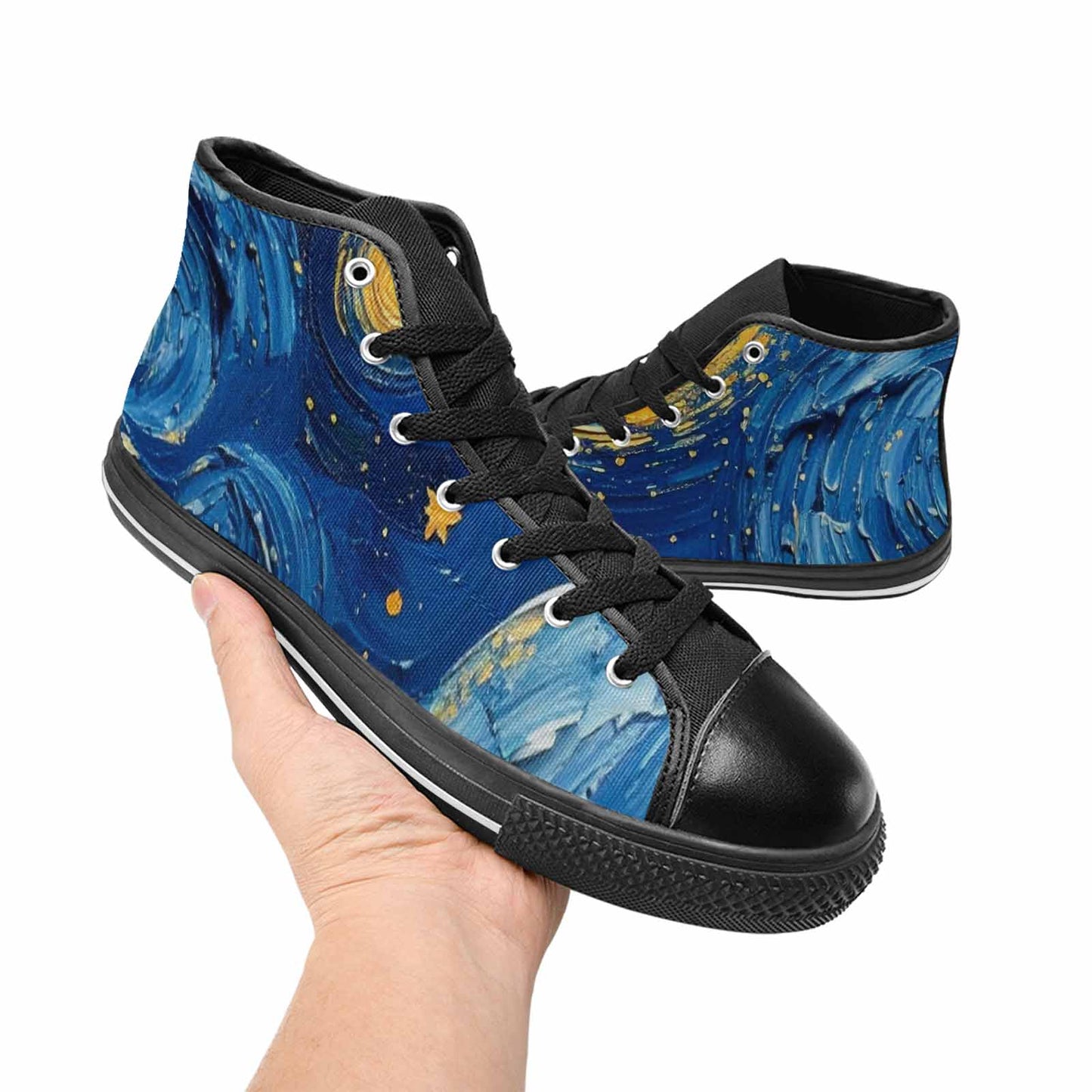 WOMEN'S Starry Night Galaxy High Top Canvas Aesthetic Custom Sneakers