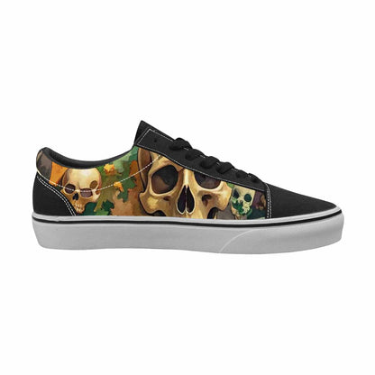 WOMEN'S Skulls  Camo Skulls Lace-Up Canvas Cottagecore Custom Sneakers