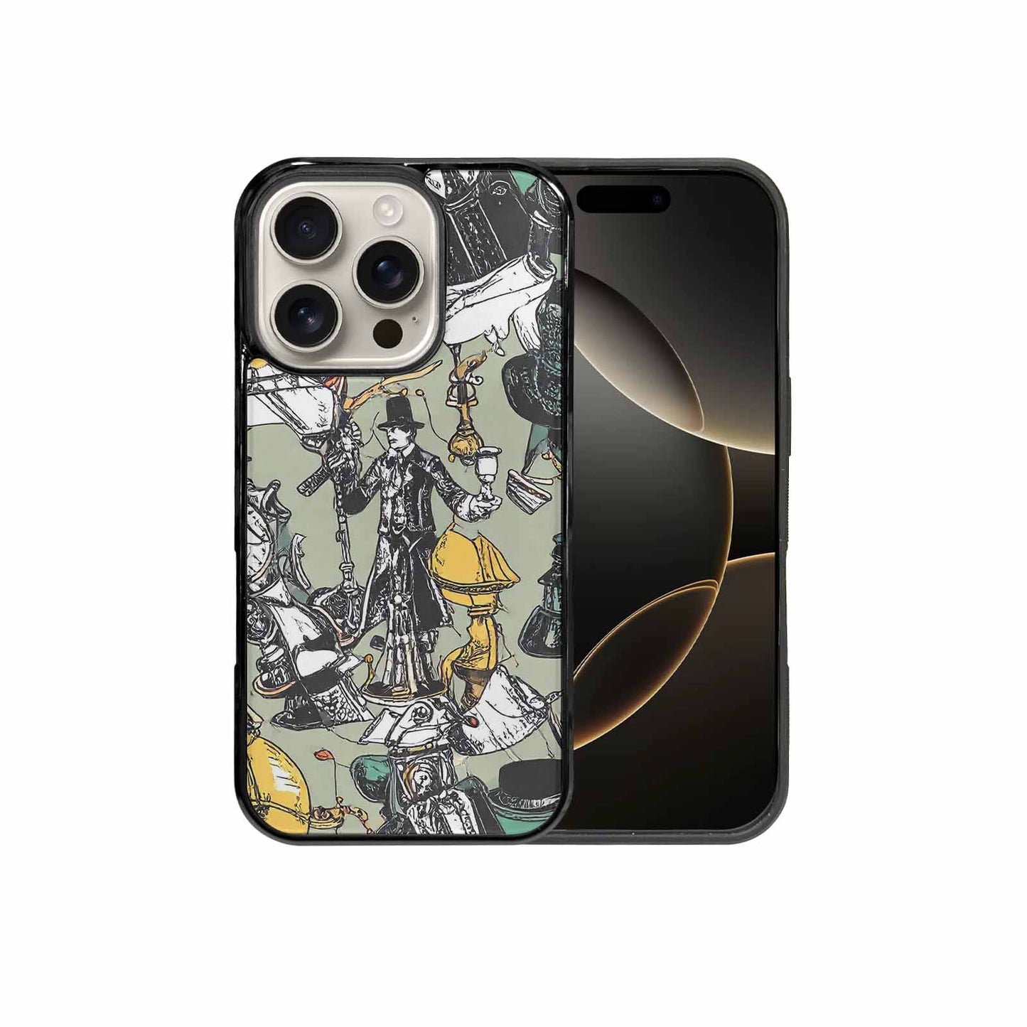iPhone 16 Pro Case — Noir Spy Silhouette Pen Ink Noir, Personalized Phone Case