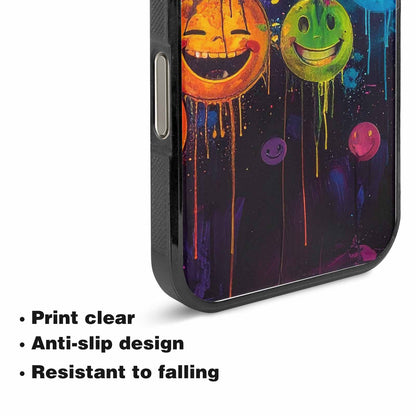iPhone 15 Pro Max Case — Smiley Faces Glow Smiley Faces Pattern, Custom Made Phone Cover