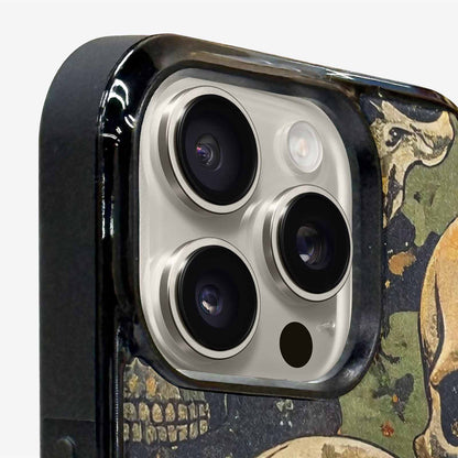 iPhone 16 Pro Max Case — Military Camo Skull Custom, Custom Art Phone Cover