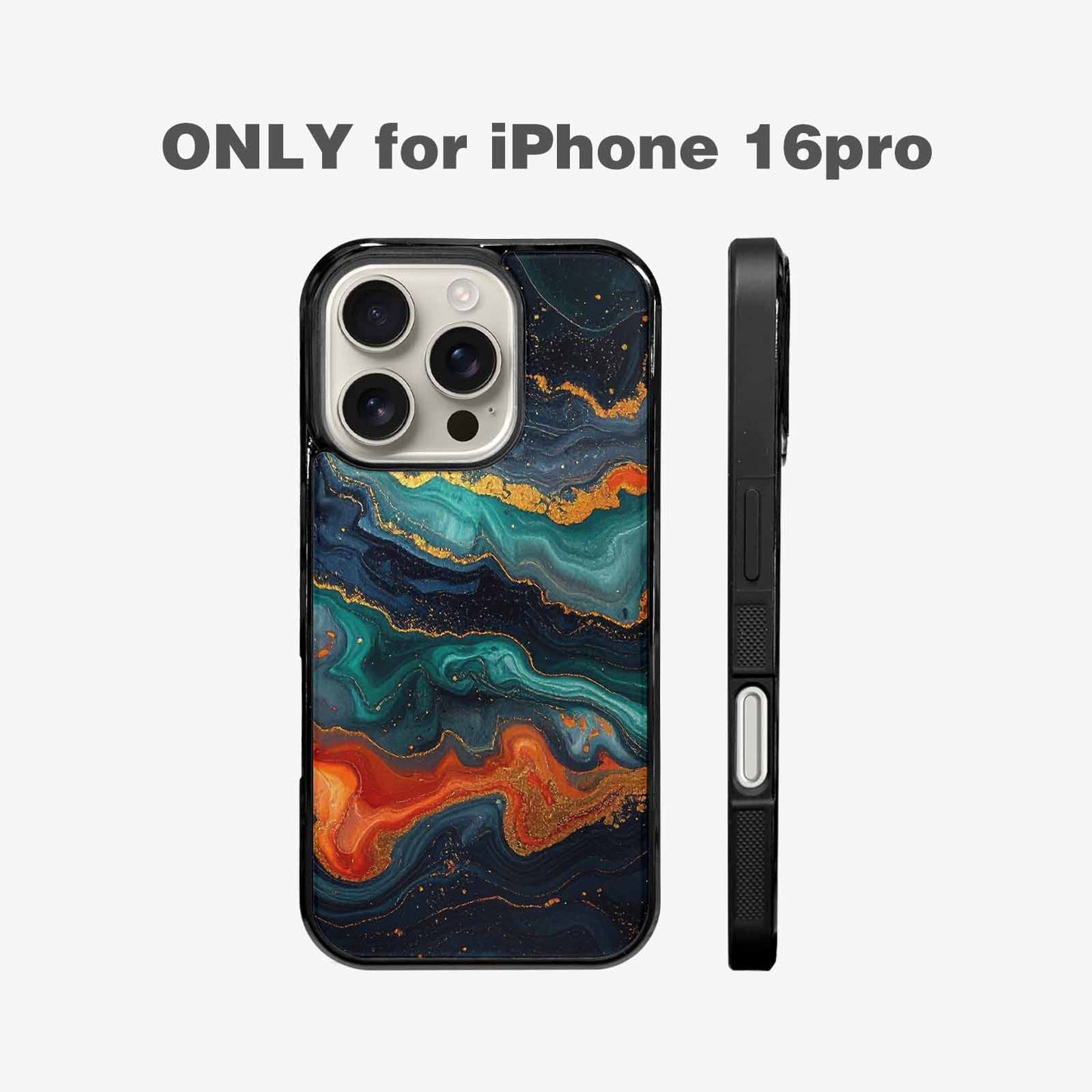 iPhone 16 Pro Case — Marble Dark, Original Design Phone Case