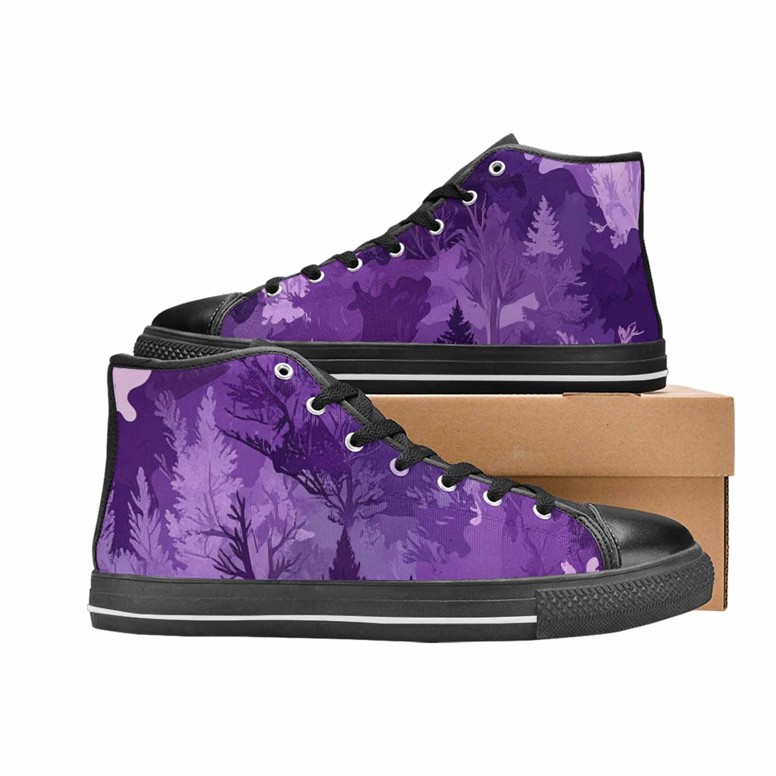 MEN'S Military Camouflage Blotch High Top Canvas Grunge Custom Shoes