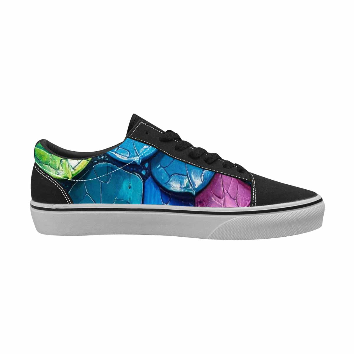 WOMEN'S Reptile Scale Lace-Up Canvas Wallpaper Art Custom Sneakers