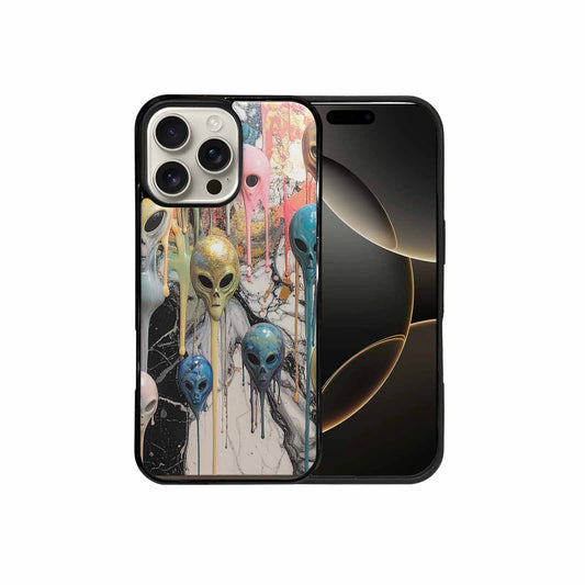 iPhone 16 Pro Max Case — Aliens Marblemelting Aliens Pa Eif, Custom Art Phone Cover