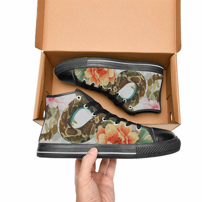 MEN'S Floral Snake Print High Top Canvas Aesthetic Sneakers