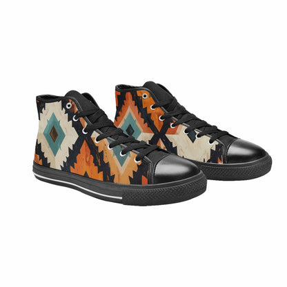 WOMEN'S Southwestern Geometric Diamond High Top Canvas Cottagecore Custom Shoes