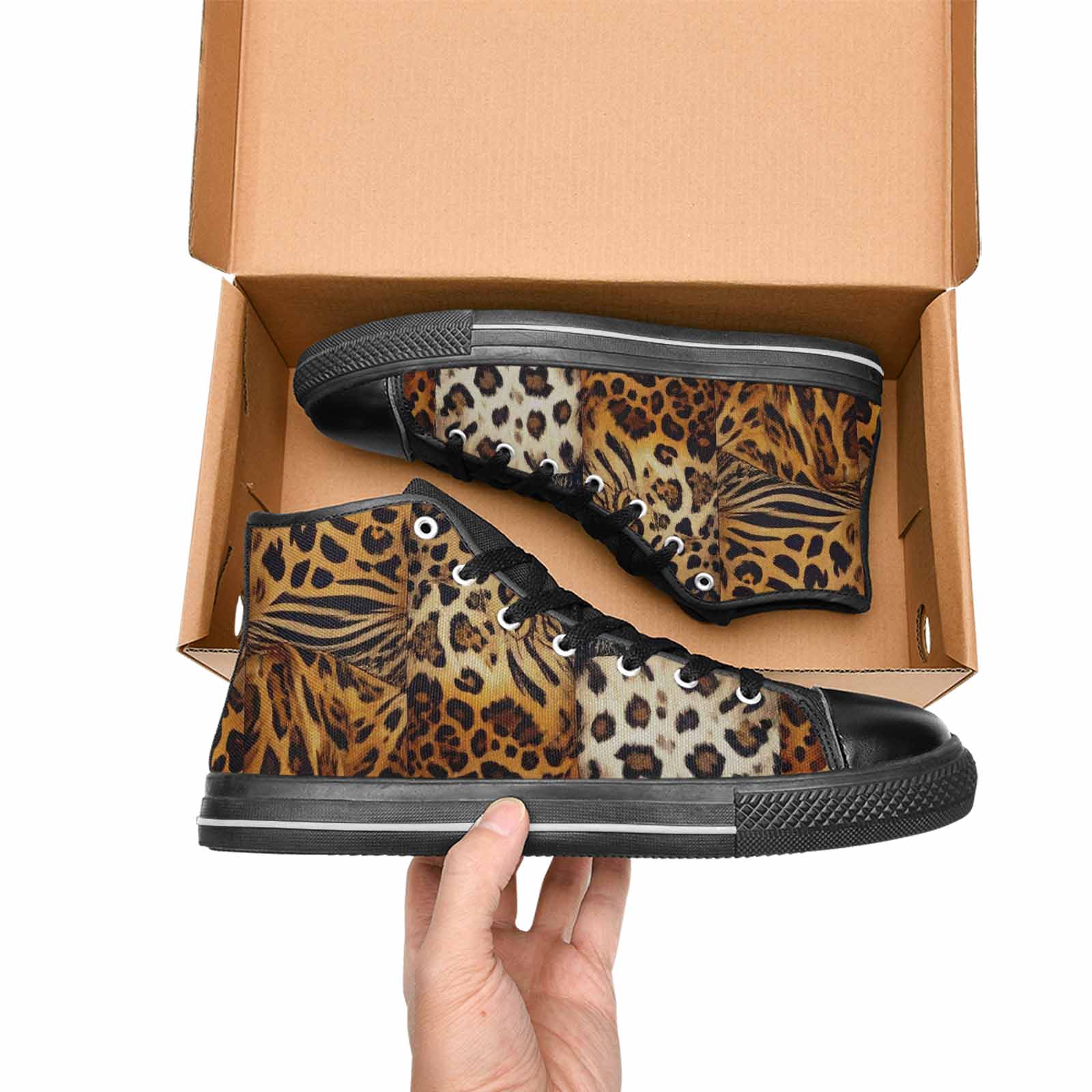 MEN'S Animal Print High Top Canvas Vivid Custom Shoes