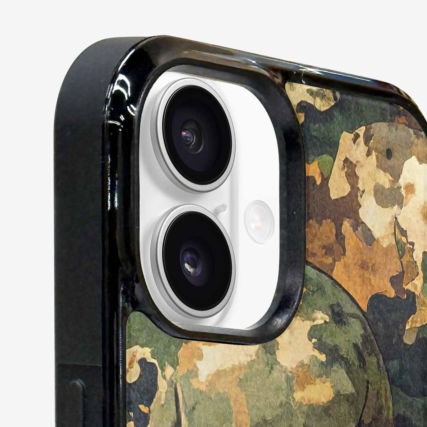 iPhone 16 Case — Military Camo Texture Combined With Distressed, Custom Phone Case