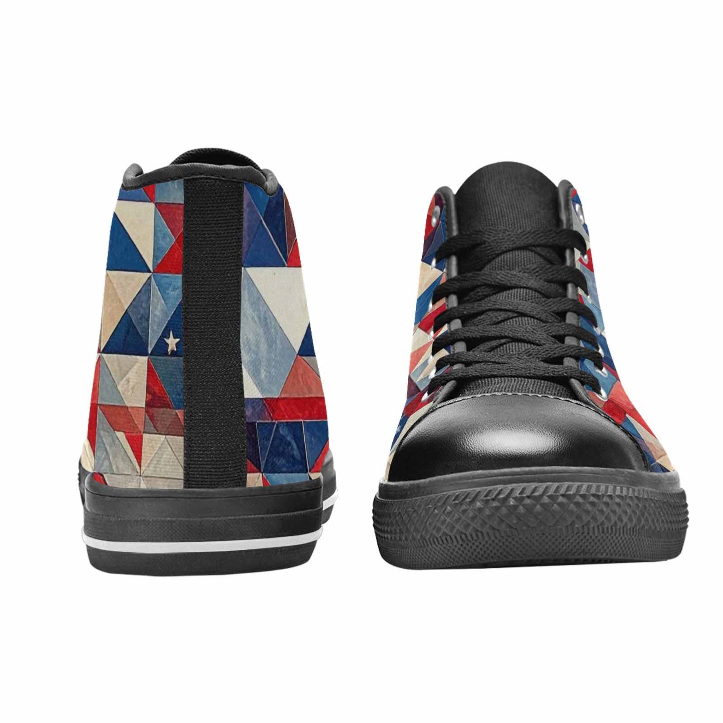 MEN'S American Flag Stars High Top Canvas Wallpaper Art Custom Sneakers