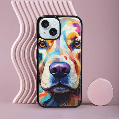 iPhone 15 Case — Golden Retriever Watercolor Art Pattern, Custom Art Phone Cover