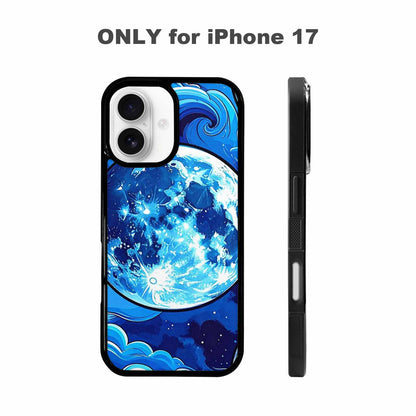 iPhone 17 Case — Neon Winter Moon Cartoon Cute, Custom Art Phone Cover