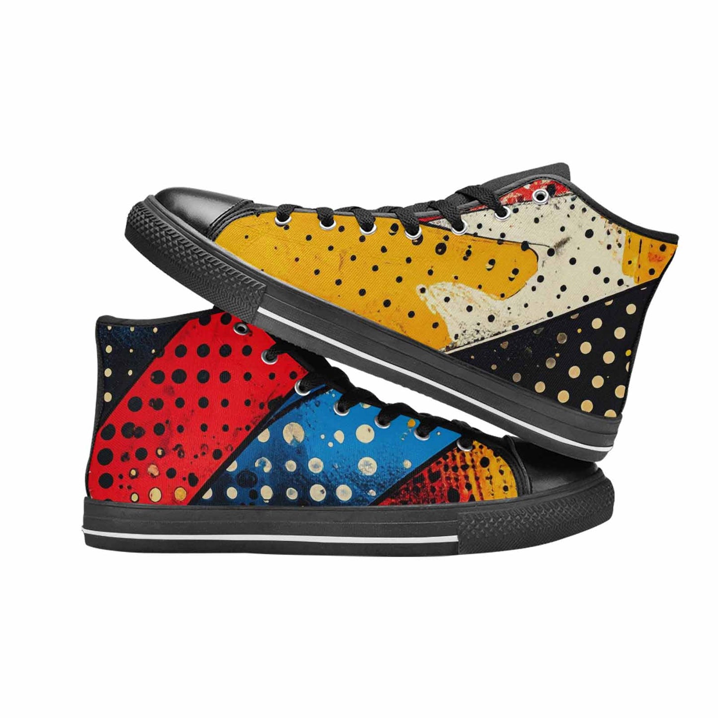 MEN'S Comic Book Halftone High Top Canvas Cottagecore Sneakers