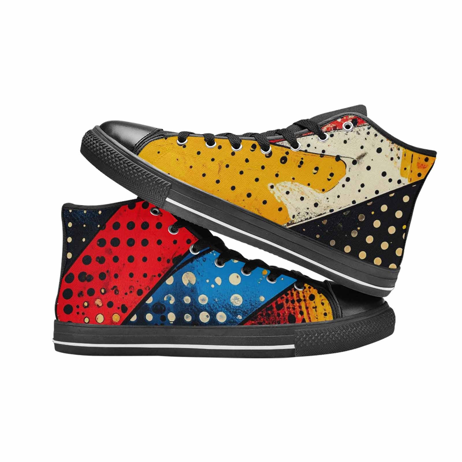 MEN'S Comic Book Halftone High Top Canvas Cottagecore Sneakers
