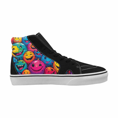 MEN'S Melting Moon Smiley High Top Canvas Surreal Custom Shoes