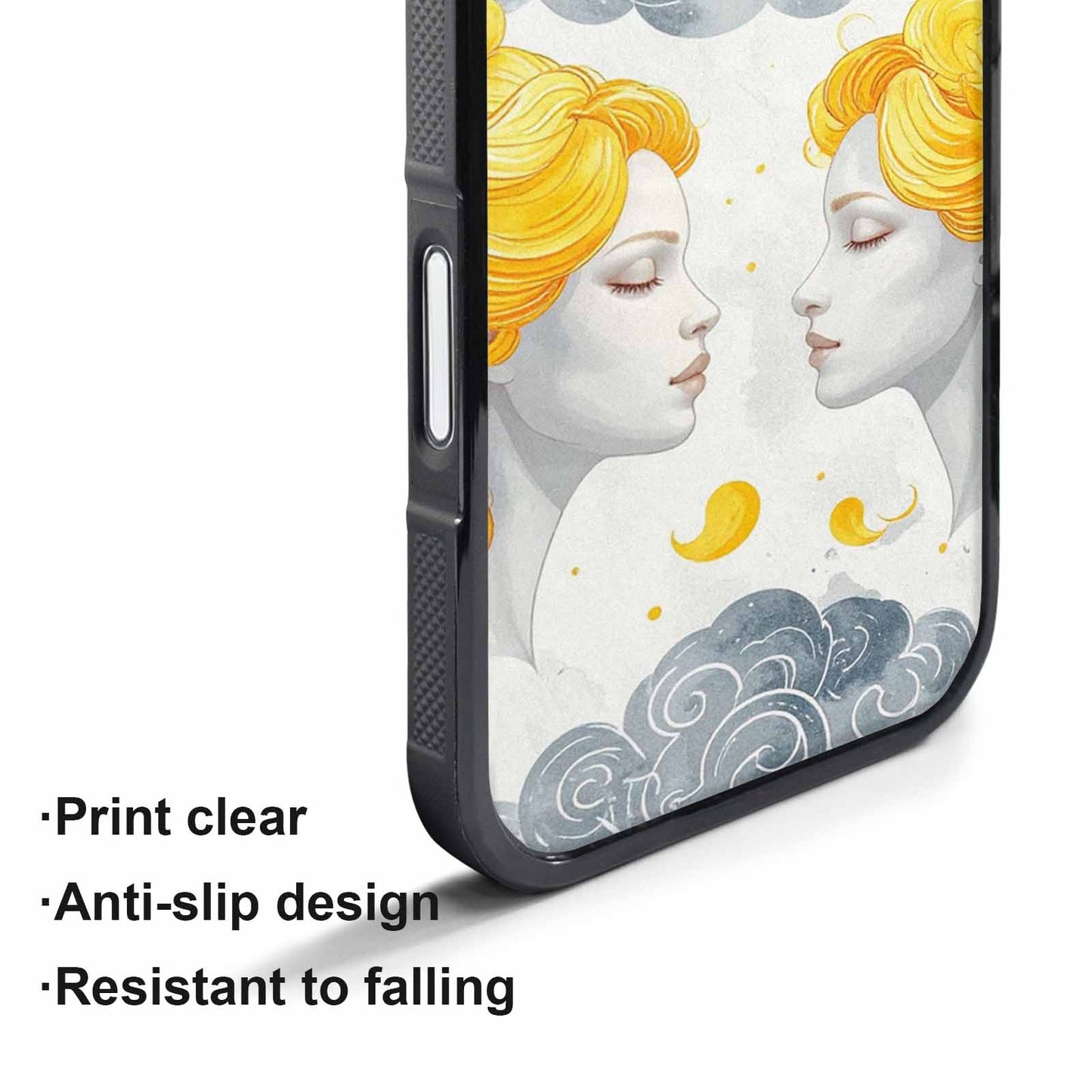 iPhone 17 Pro Max Case — Gemini Twins Zodiac Pattern, Original Art, Original Design Phone Case