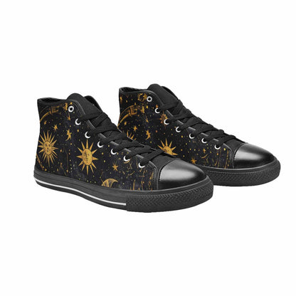 MEN'S Zodiac Constellation Star High Top Canvas Wallpaper Art Custom Sneakers