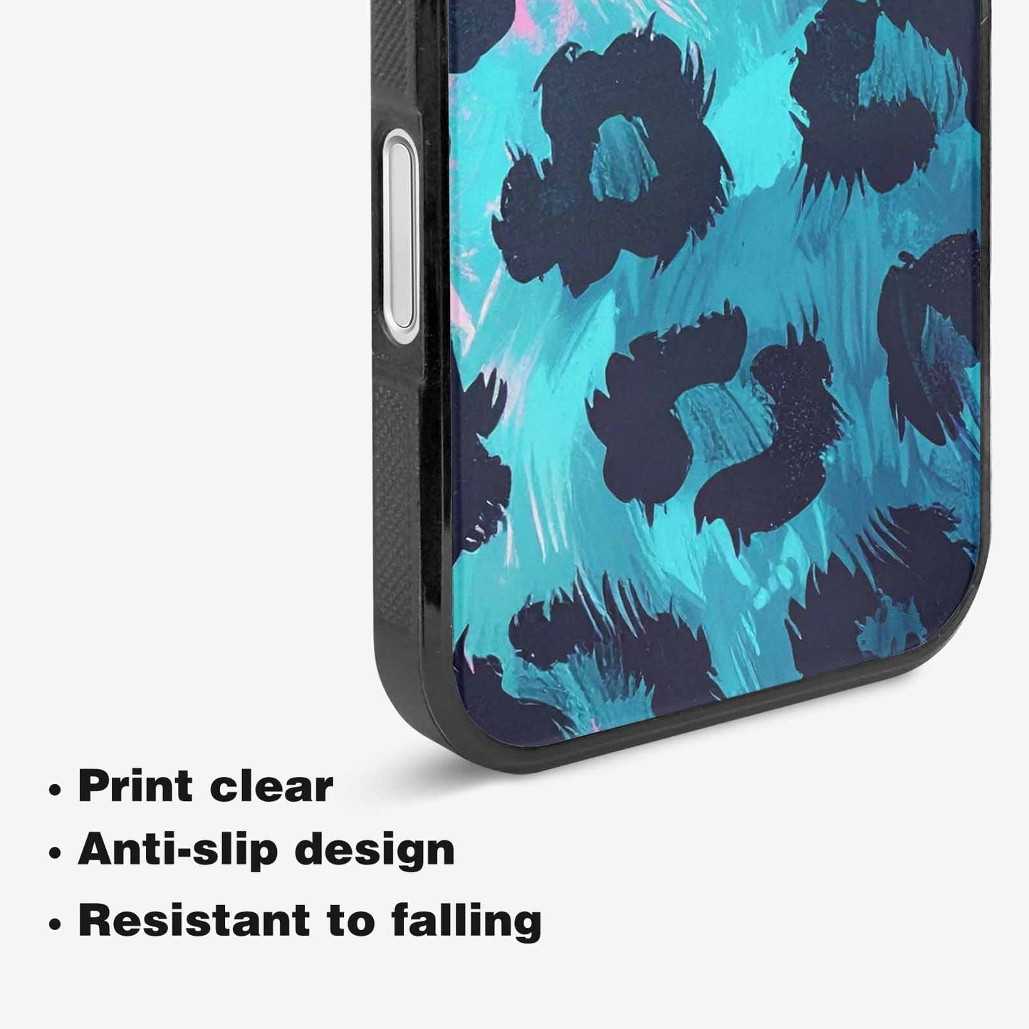 iPhone 16 Case — Leopard Neon Pink Teal Airbrush, Personalized Phone Case