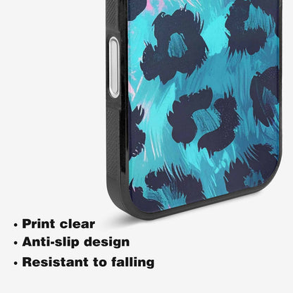iPhone 16 Case — Leopard Neon Pink Teal Airbrush, Personalized Phone Case
