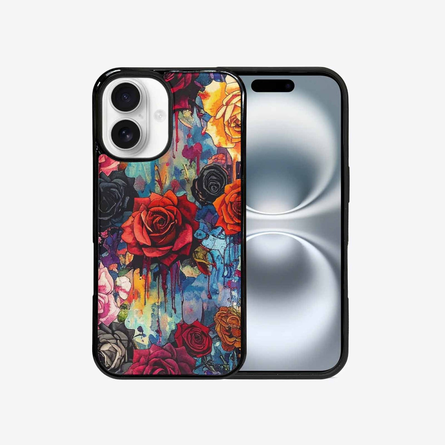 iPhone 16 Case — Gothic Rose Gothic Roses Pattern Hundreds, Personalized Phone Case