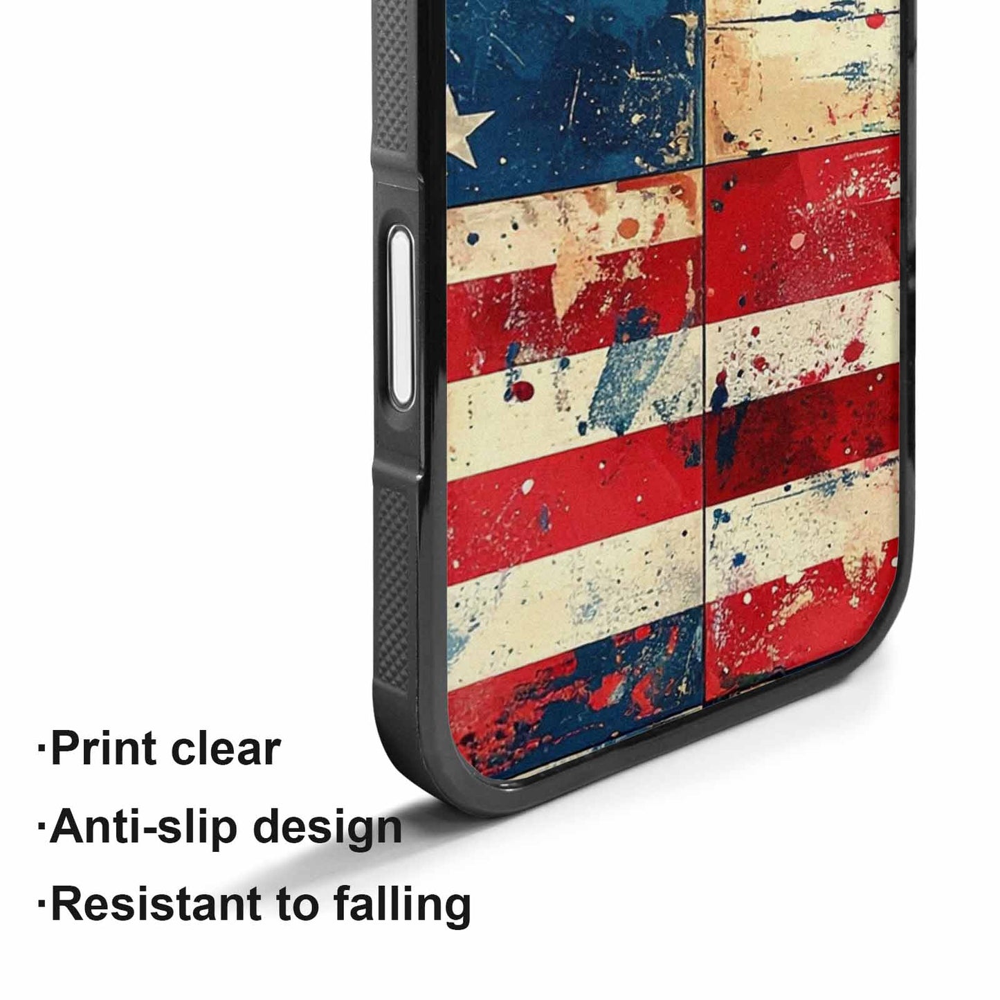 iPhone 17 Case — Small American Flag Stars Galaxy Space, Custom Printed Phone Case
