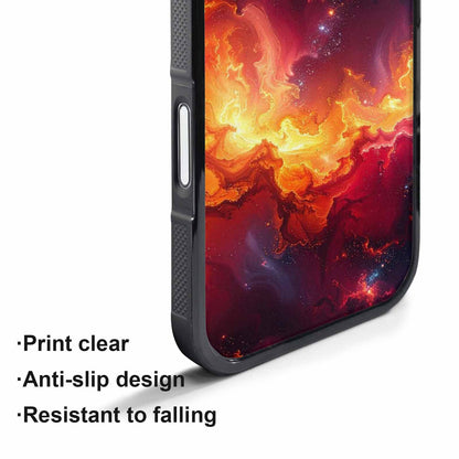 iPhone 17 Pro Case — Galaxy Art Red Orange Supernova Galaxy, Custom Designed Case Cover