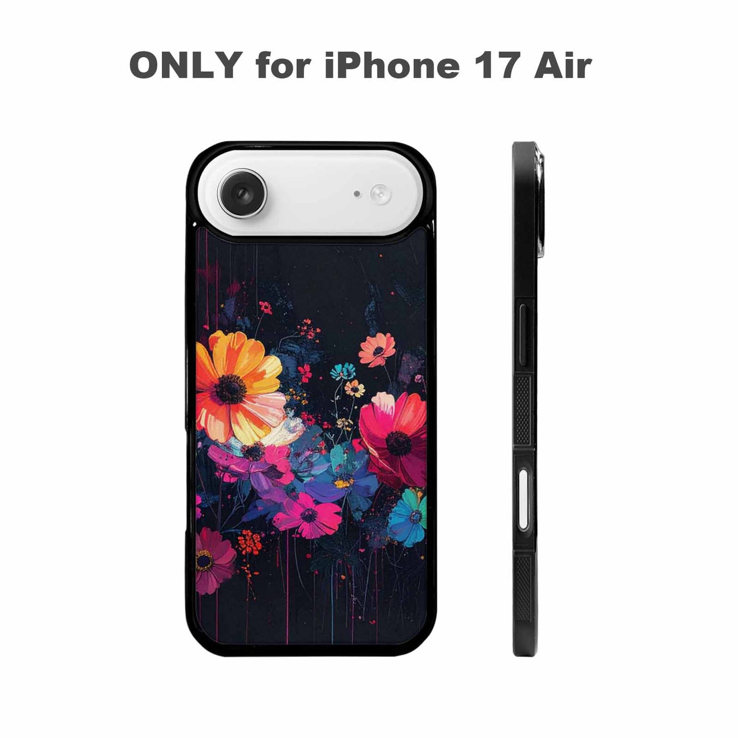 iPhone 17 Air Case — Shadowy Glitch Floral Pattern Hundreds Floral, Custom Art Phone Cover
