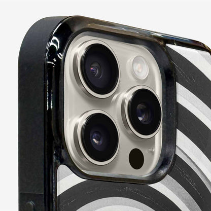 iPhone 16 Pro Max Case — Hypnotic Spiral Optical Illusion Motif High, Custom Printed Phone Case
