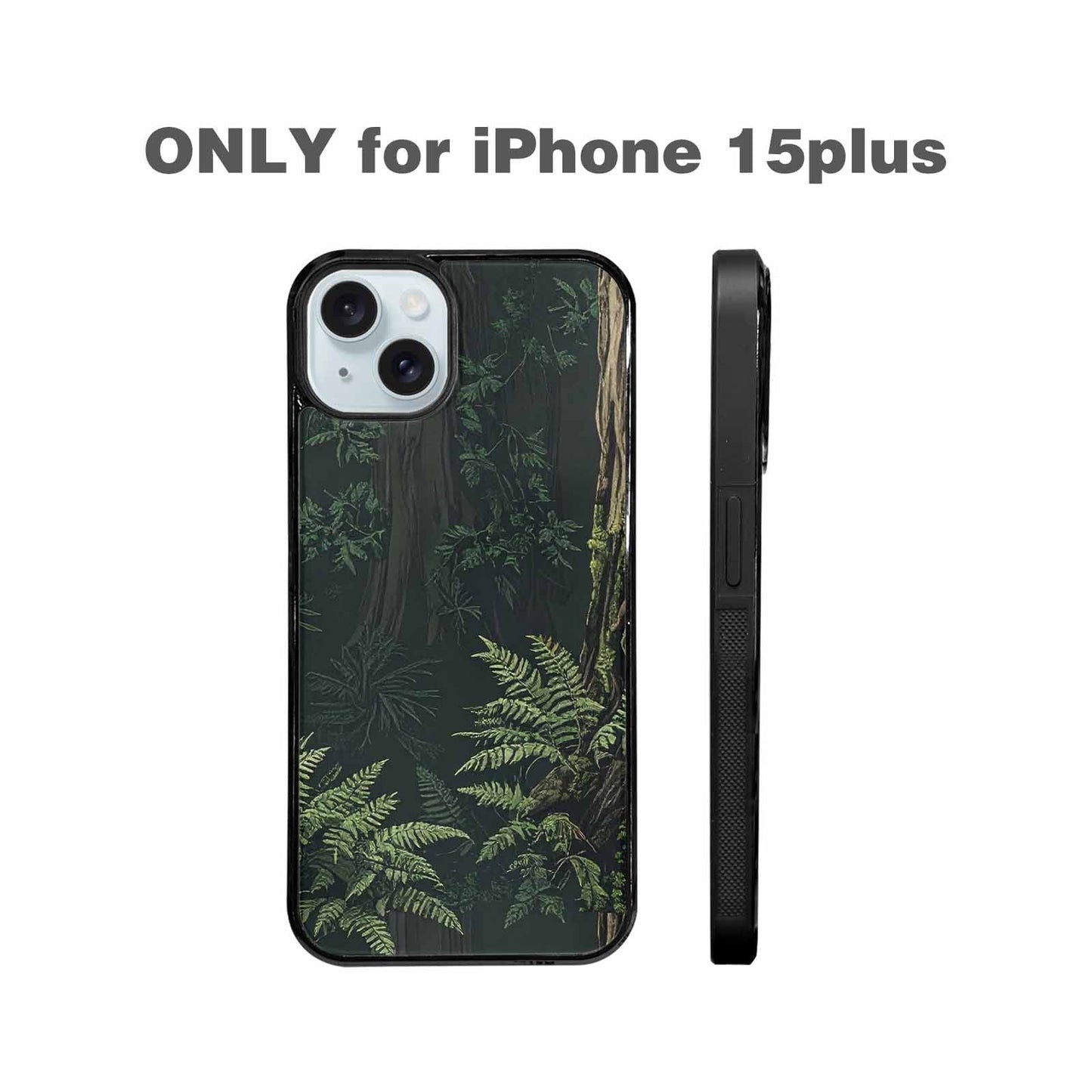 iPhone 15 Plus Case — Seamless Pattern Ancient Redwood Forest Giant, Custom Made Phone Cover