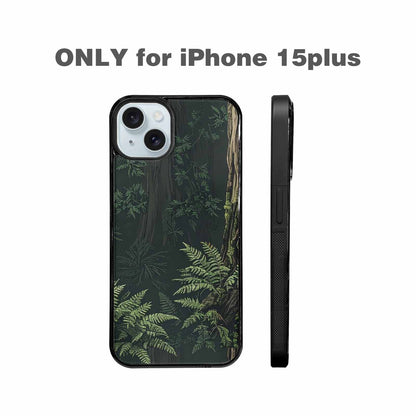 iPhone 15 Plus Case — Seamless Pattern Ancient Redwood Forest Giant, Custom Made Phone Cover