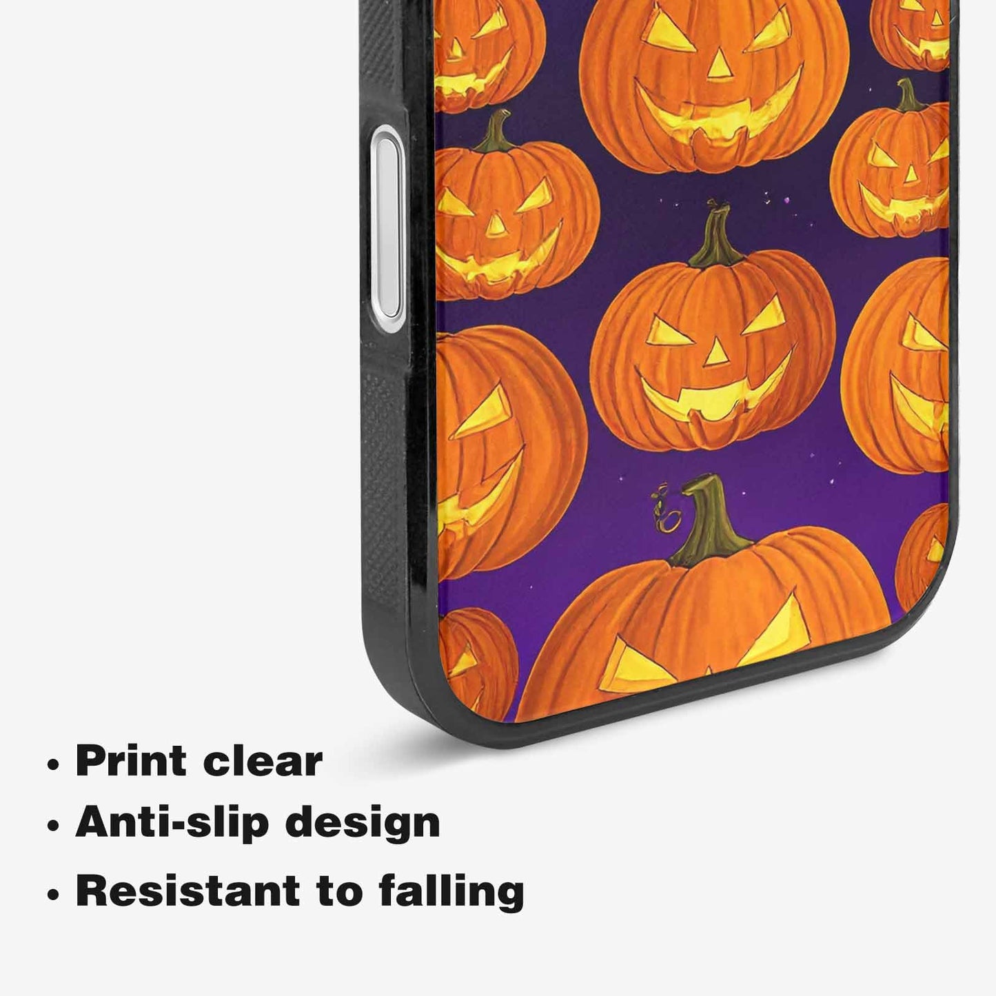 iPhone 16 Plus Case — Halloween Jackolantern Purple Sky Custom, Custom Made Phone Cover