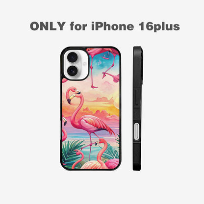 iPhone 16 Plus Case — Flamingo Tropical Flamingo Tropical Pattern Hundreds, Custom Designed Case Cover