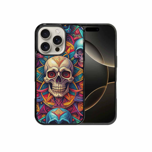 iPhone 16 Pro Case — Sacred Geometry Lots Of Skulls Seamless, Original Design Phone Case
